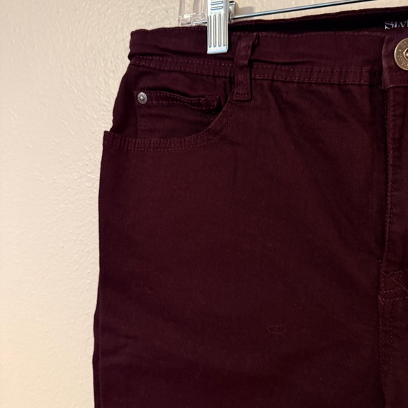 2 for $20! Style & Co. Dark Burgundy Slim Leg Denim - Picture 3 of 8